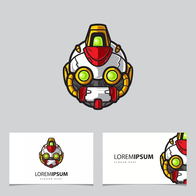 Simple Robot Mascot Logo Name Card Template