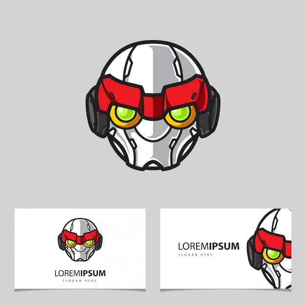 Simple Robot Mascot Logo Name Card Template