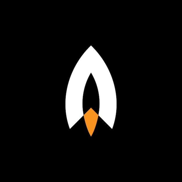 Vector simple rocket logo design