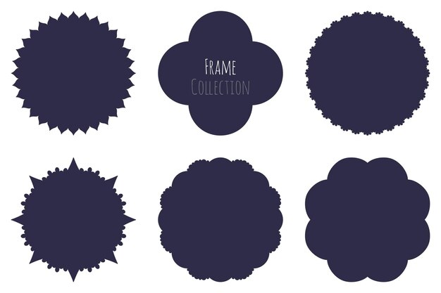 Vector simple round frame monogram template