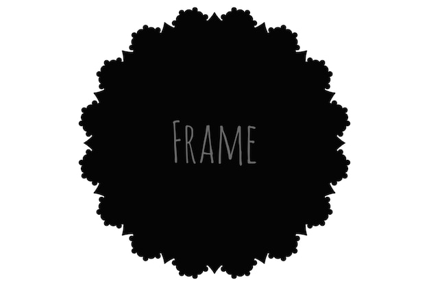 Simple round frame monogram template