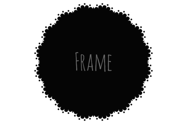 Simple round frame monogram template