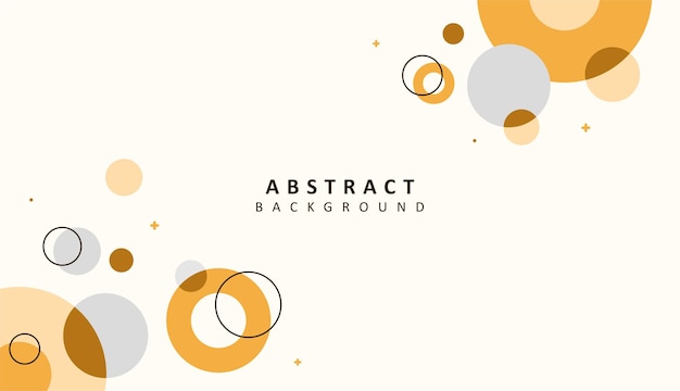 Simple round shapes abstract background design with gold cute color premium vector