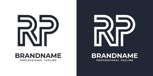 Простой логотип RP Monogram подходит для любого бизнеса с инициалами RP или PR.