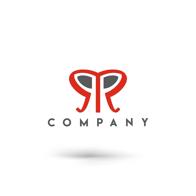 Простой дизайн логотипа с монограммой rr