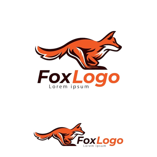 Vector simple run fox logo template