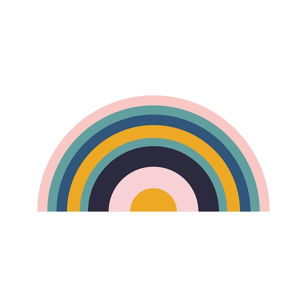 Simple scandinavian rainbow illustration vector