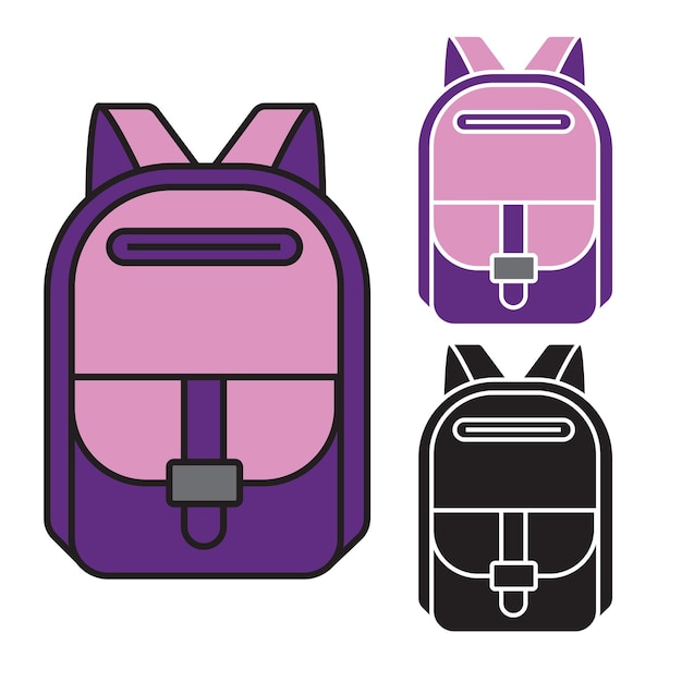 シンプルな学校バックパックのアイコンテンプレート 06
