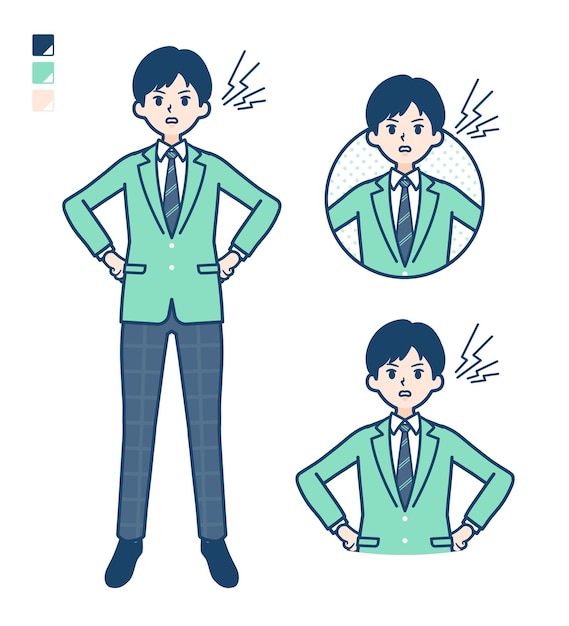 Simple school boy Green Blazeranger