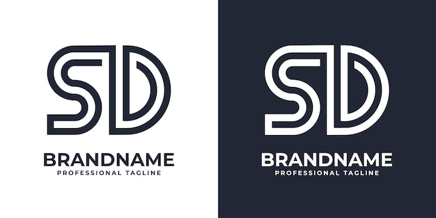 Vettore semplice logo monogramma sd adatto a qualsiasi attività commerciale con iniziale sd o ds