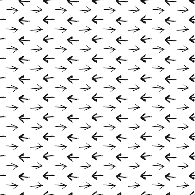 Simple seamless arrow pattern hand drawn design Vector paint background