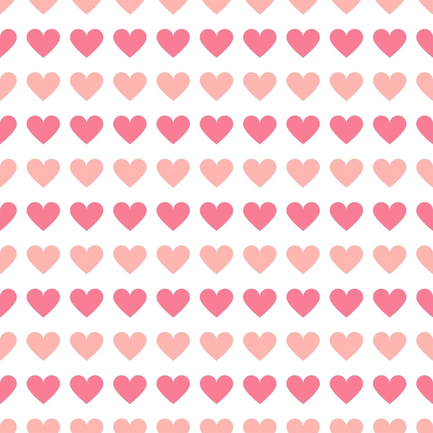 Simple seamless geometric pattern with hearts in pink colors cute background valentines day design