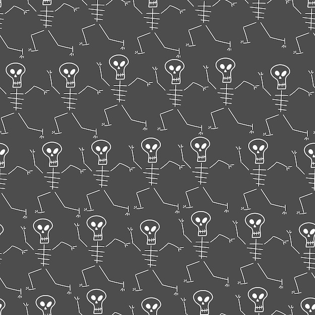 Vector simple seamless pattern. vector with stylized skeletons