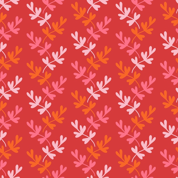 Simple seamless pattern with abstract leafs Botanical design for fabrics tile mosaic scrapbooking