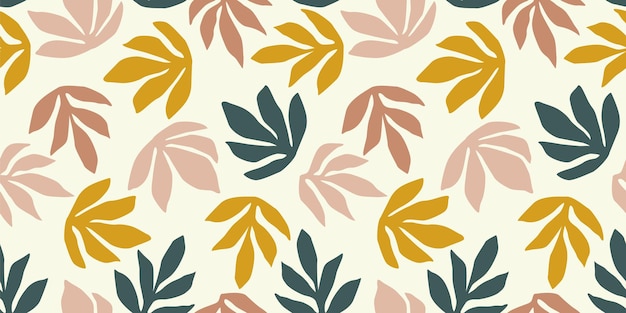 Premium Vector | Simple seamless pattern with abstract leaves modern ...