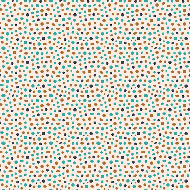 Simple seamless pattern with bright hand drawn polka dots