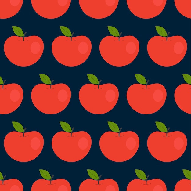 Simple seamless pattern with red apples. fruits, vitamins, vegetarianism, healthy eating, diet, snacking, harvesting. illustration in flat style