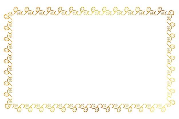 Vettore semplice vettore senza cuciture oro rettangolo dorato disegno a mano bozza confine floreale