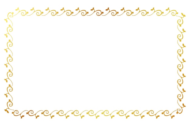 Semplice vettore senza soluzione di continuità oro rettangolo dorato disegnare a mano schizzo bordo floreale