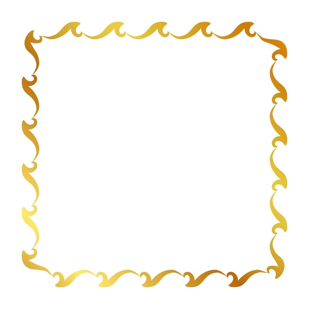 Simple seamless vector gold golden square hand draw sketch floral border