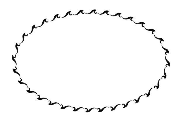 Schizzo a mano ovale vettoriale semplice senza cuciture con confine floreale