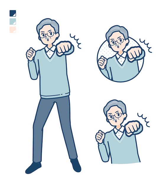 Simple senior manPunch