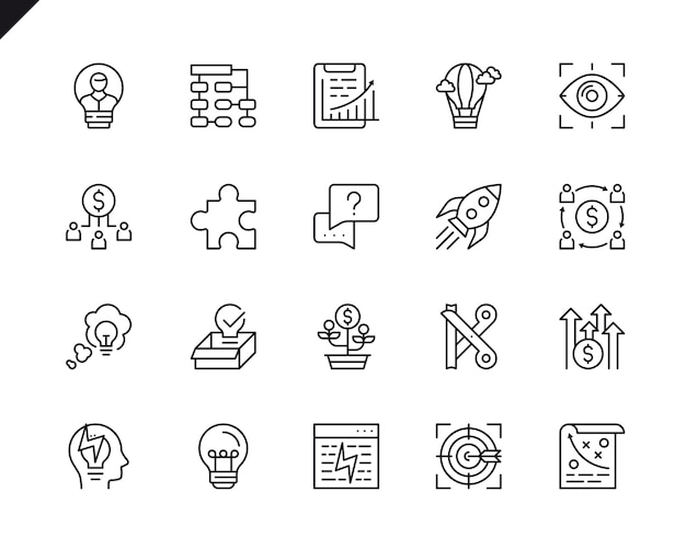 Simple Set of Business Startup Related Vector Line Icons.