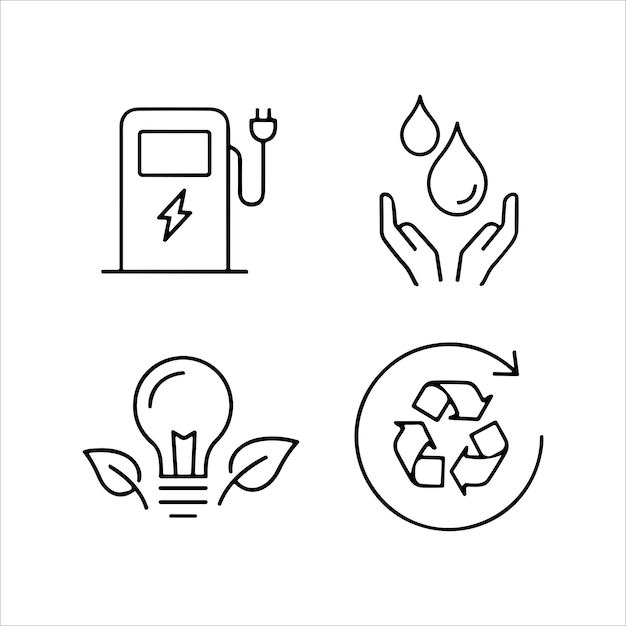 Vector simple set of eco related vector line icons