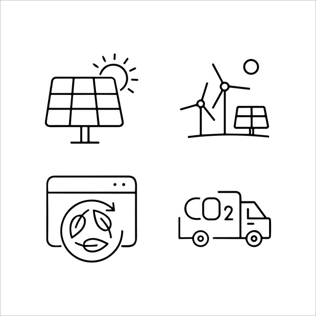 Vector simple set of eco related vector line icons