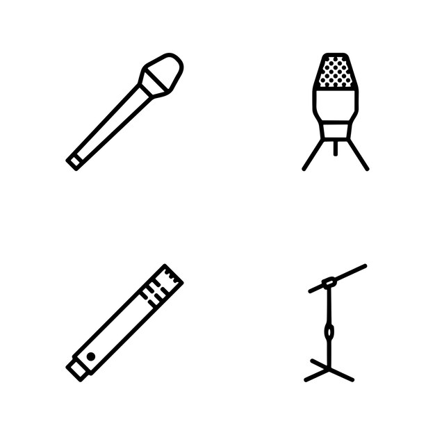 Vector simple set of music festival related vector line icons contains such icons as singer stage happy