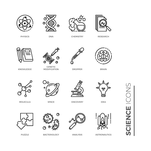 Simple set of science icon, related vector line icons