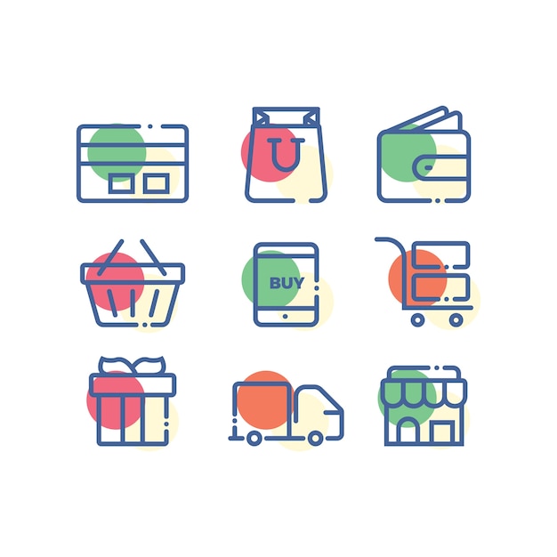 Simple set of  shopping icon