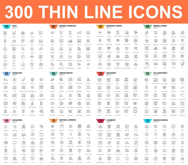 Vector simple set of vector thin line icons. 48x48 pixel perfect. linear pictogram pack.