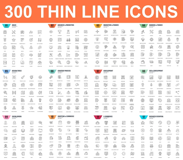 Simple set of vector thin line icons. 48x48 pixel perfect. linear pictogram pack.