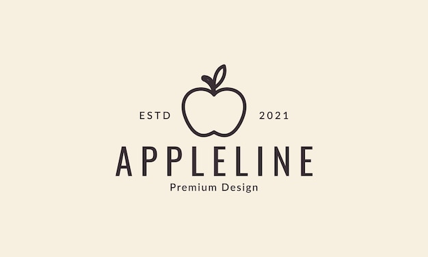 Simple shape fruit apple lines logo design vector icon symbol illustration