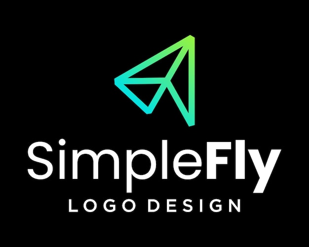 Vettore design del logo volante geometrico di forma semplice.