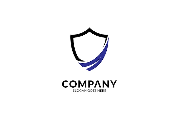 Simple shield flat logo template