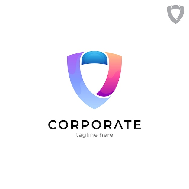 Simple shield logo template