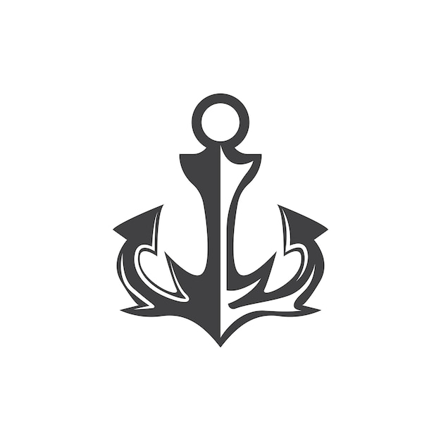 Simple Ship Anchor Logo Design Silhouette Vector Illustration