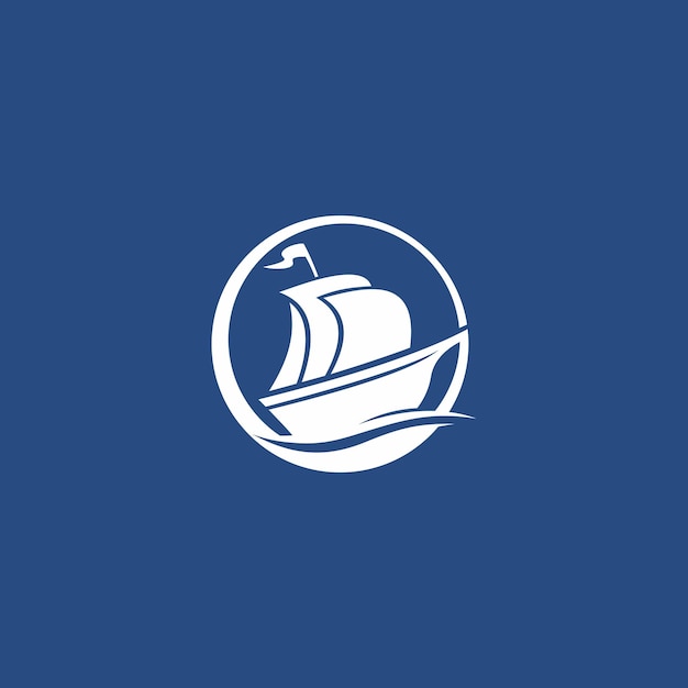 simple ship logo for business or icon