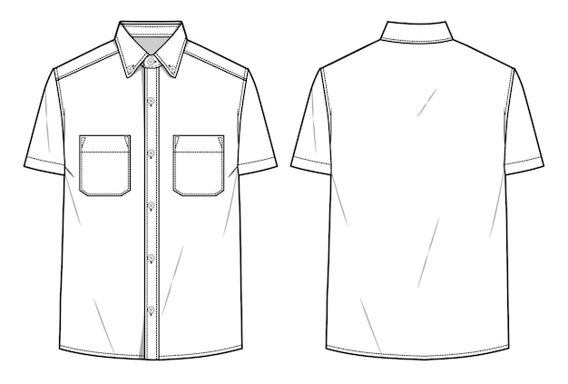 襟とボタンのシンプルなシャツ。