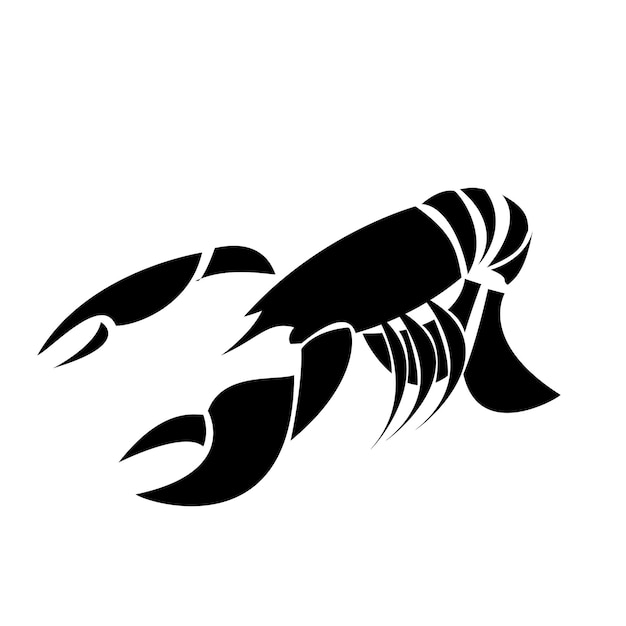 Vector simple shrimp vector logo design