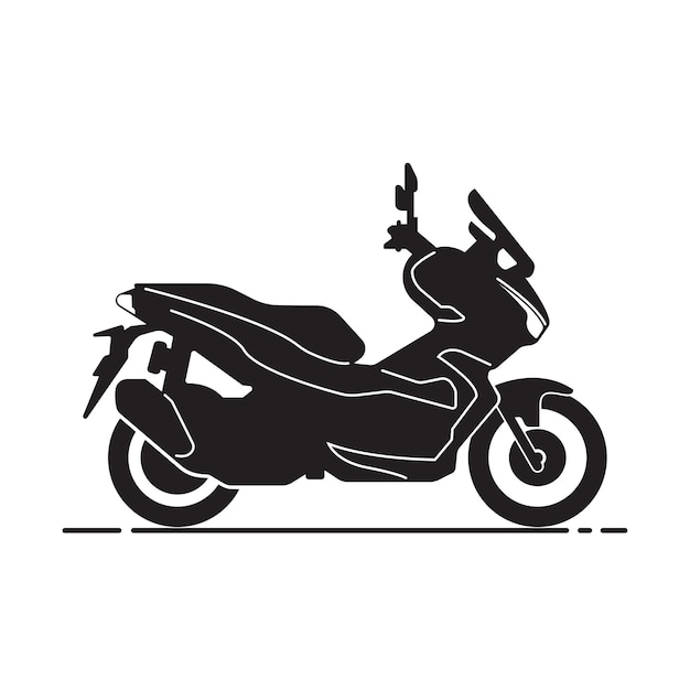 Simple silhouette of a classic and unique motorcycle