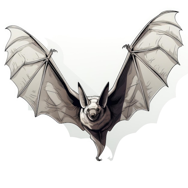A simple silhouette drawing of a black bat on a white background Vecor bat logo tattoo Halloween