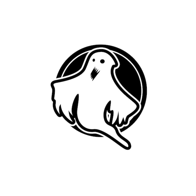 Premium Vector | Simple Silhouette Ghost Logo Design Concept Isolated