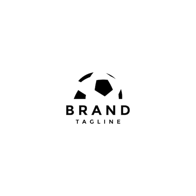 Design semplice del logo della silhouette di mezzo pallone da calcio che ricorda la cupola dell'edificio dello stadio