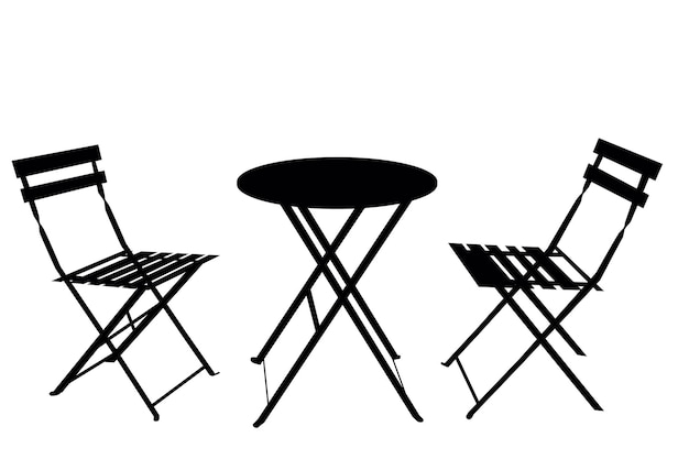 Simple silhouette Vector chair and table