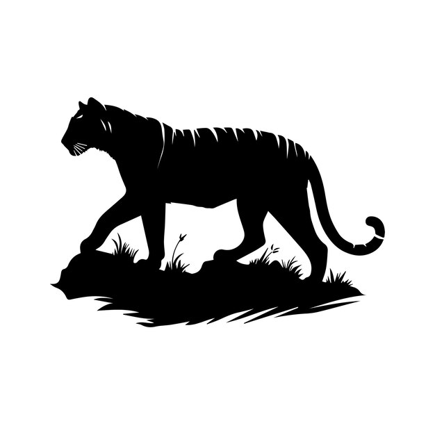 Vector simple silhouette vector design of tiger