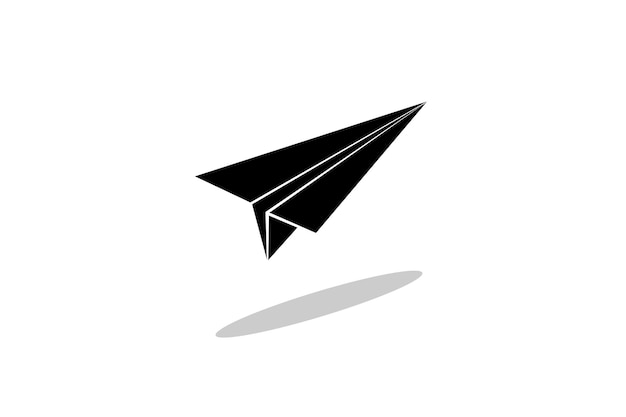 Simple Silhouette Vector of Paper Airplane isolated on whitexA