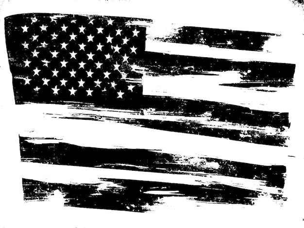 A simple single distressed USA flag